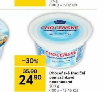 Tesco Choceňské tradiční pomazánkové nabídka