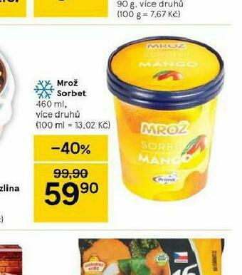 Tesco Mrož sorbet nabídka
