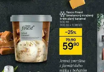 Tesco Tesco finest smetanový mražený krém slaný karamel nabídka