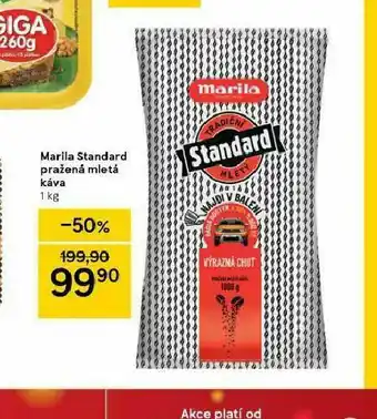 Tesco Marila stnadrd pražená mletá káva nabídka