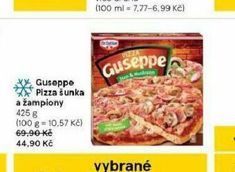 Tesco Guseppe pizza šunka a žampiony nabídka
