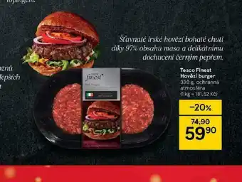 Tesco Tesco finest hovězí burger nabídka