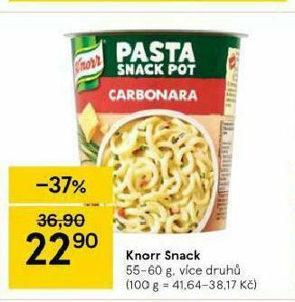 Tesco Knorr snack nabídka
