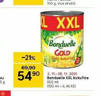 Tesco Bonduelle xxl kukuřice nabídka