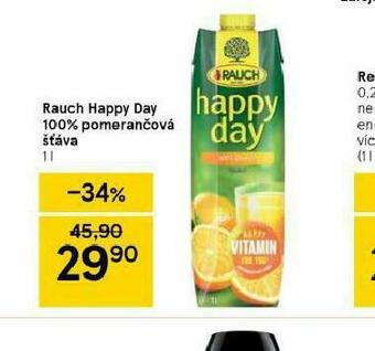 Tesco Rauch happy day 100% pomerančová šťáva nabídka