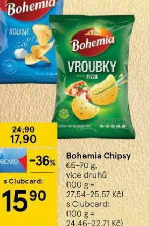 Tesco Bohemia chipsy nabídka
