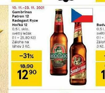 Tesco Pivo gambrinus patron 12 nabídka