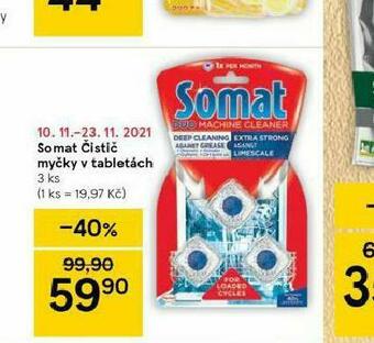 Tesco Somat čistič myčky v tabletách nabídka
