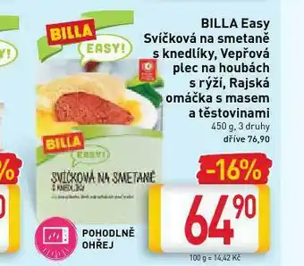 Billa Billa rajská omáčka s masem a těstovinami nabídka