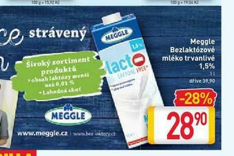 Billa Meggle bezlaktózové mléko trvanlivé 1,5% nabídka