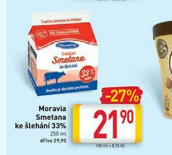 Billa Moravia smetana ke šlehání 33% nabídka