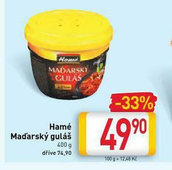 Billa Hamé maďarský guláš nabídka