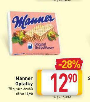 Billa Manner oplatky nabídka