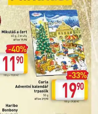 Billa Carla adventní kalendář trpaslík nabídka