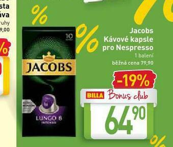 Billa Jacobs kávové kapsle pro nespresso nabídka