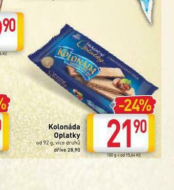 Billa Kolonáda oplatky nabídka