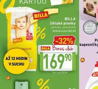Billa Billa dětské pleny nabídka