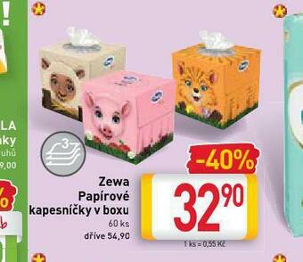 Billa Zewa papírové kapesníčky v boxu nabídka