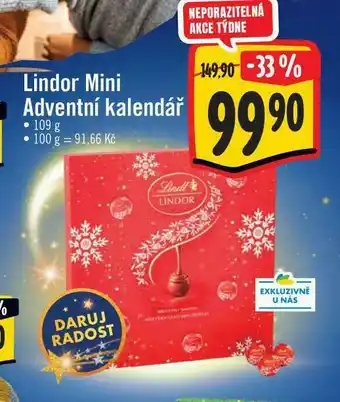 Jip Lindor mini adventní kalendář nabídka