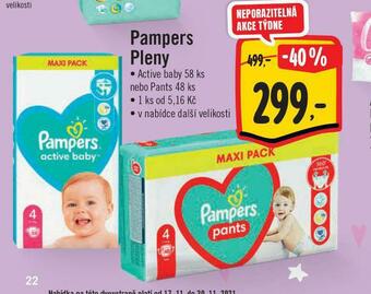 Jip Pampers dětské pleny nabídka