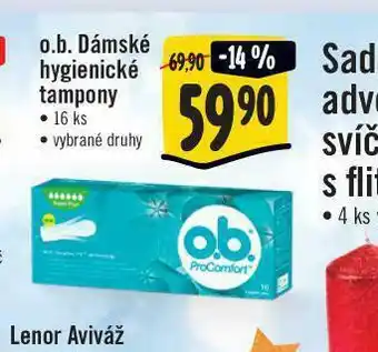 Jip O.b. hygienické tampony nabídka