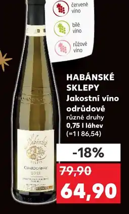 Kaufland HABÁNSKÉ SKLEPY Jakostní víno odrůdové nabídka