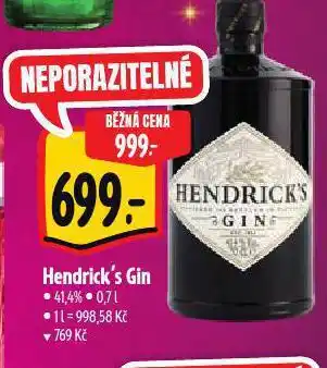 Albert Hendrick's gin nabídka