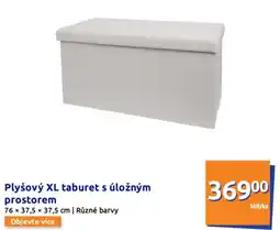 Action Plyšový XL taburet s úložným prostorem nabídka