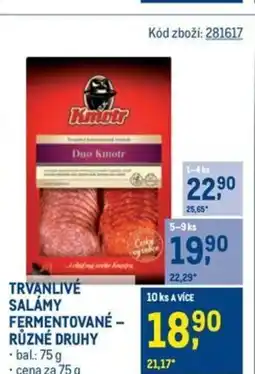 Makro Trvanlivé salámy fermentované - různé druhy nabídka