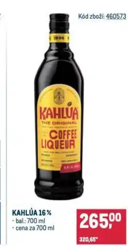 Makro KAHLÚA 16% nabídka