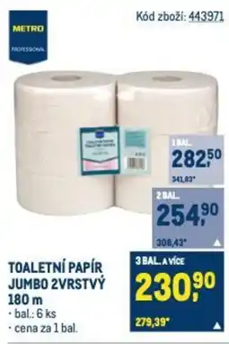Makro Toaletní papír jumbo 2vrstvý 180 m nabídka