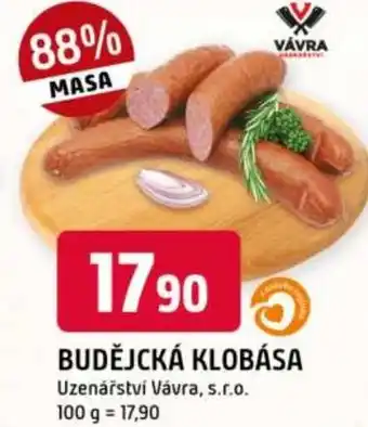 Trefa Budějcká klobása nabídka