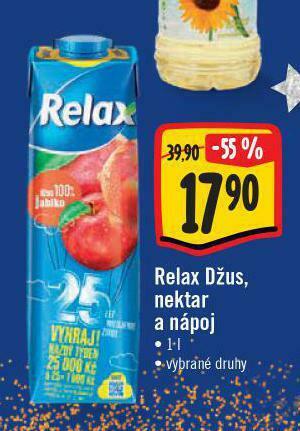 Jip Relax džus, nektar a nápoj nabídka