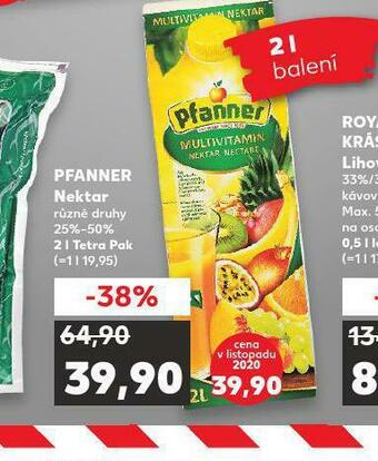 Kaufland Pfanner nektar nabídka