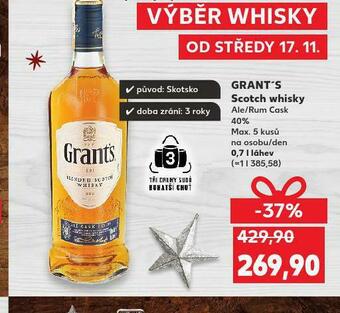 Kaufland Grant´s scotch whisky nabídka