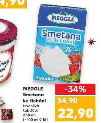 Kaufland Meggle smetana ke šlehání nabídka