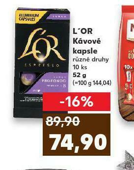 Kaufland L´or kávové kapsle nabídka