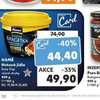 Kaufland Hamé hotová jídla nabídka