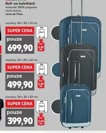 Kaufland Kufr na kolečkách 39 x 29 x 62 cm nabídka