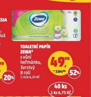 Penny Market Zewa deluxe toaletní papír nabídka