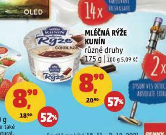 Penny Market Kunín mléčná rýže nabídka
