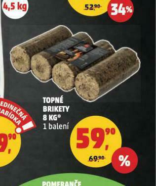 Penny Market Topné brikety nabídka