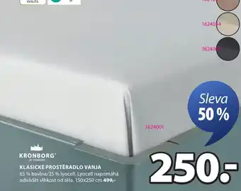 JYSK Klasické prostěradlo vanja nabídka