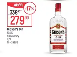 Globus GIBSON'S Gin nabídka