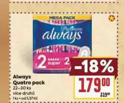 Billa Always quatro pack nabídka