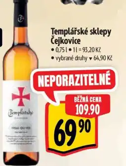 Albert Templářské sklepy Čejkovice nabídka