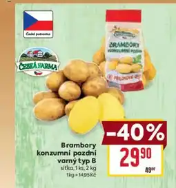 Billa Brambory konzumní pozdní varný typ B nabídka