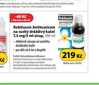 Dr. Max Robitussin antitussicum na suchý dráždivý kašel nabídka