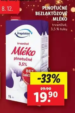 Lidl Plnotučné bezlaktózové mléko nabídka