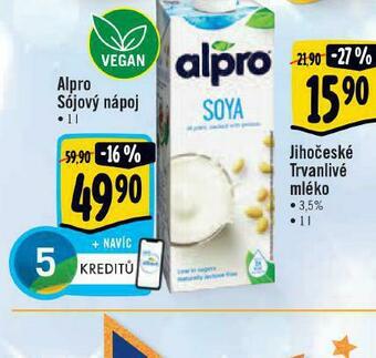Albert Alpro sójový nápoj nabídka